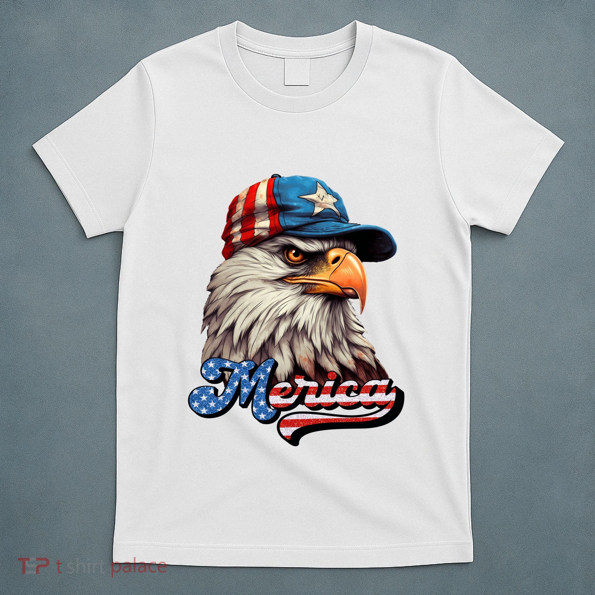 Merica Eagle USA Eagle 4th Of July Patriotic Funny Bald Eagle T-Shirt