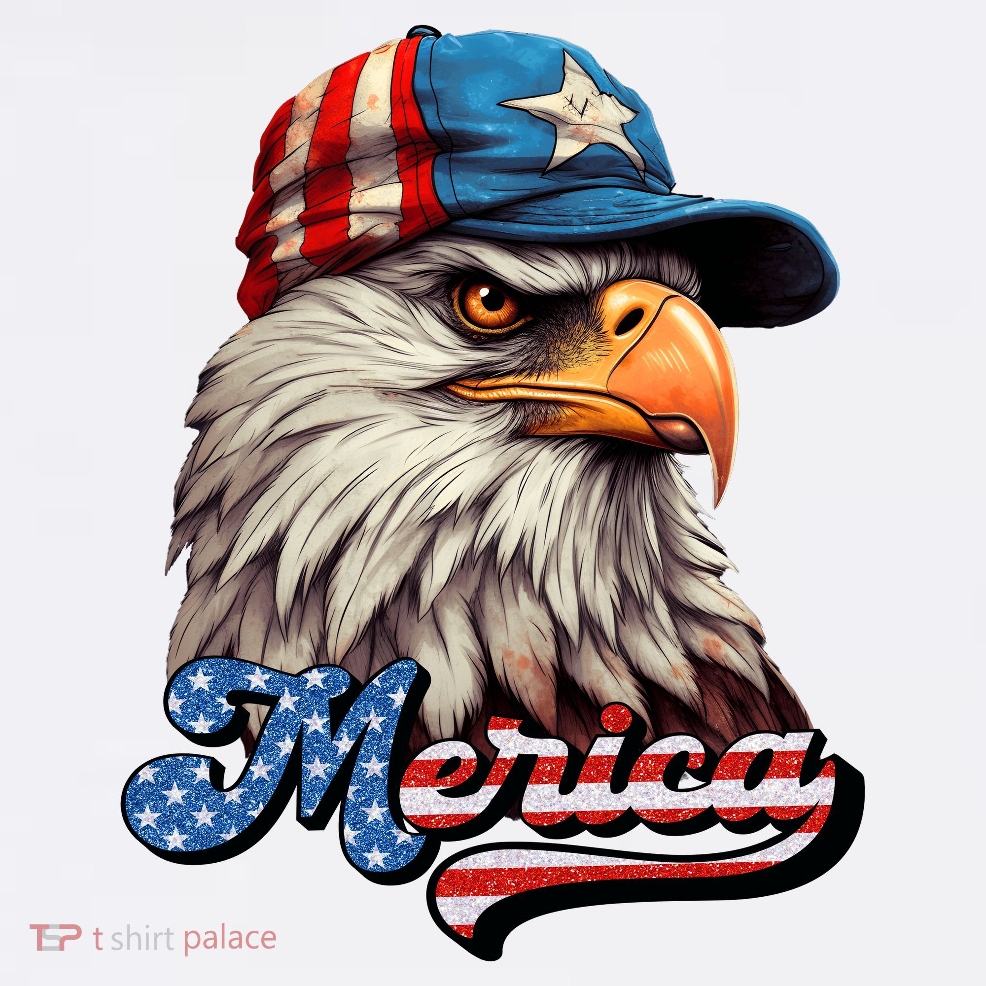 Merica Eagle USA Eagle 4th Of July Patriotic Funny Bald Eagle T-Shirt