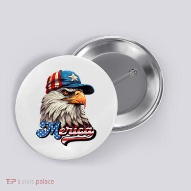 Merica Eagle USA Eagle 4th Of July Patriotic Funny Bald Eagle Button