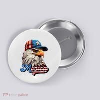 Merica Eagle USA Eagle 4th Of July Patriotic Funny Bald Eagle Button thumb 0