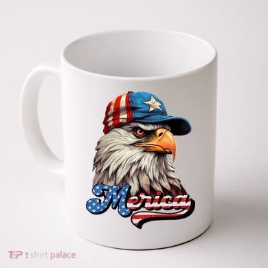 Merica Eagle USA Eagle 4th Of July Patriotic Funny Bald Eagle Coffee Mug