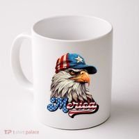 Merica Eagle USA Eagle 4th Of July Patriotic Funny Bald Eagle Coffee Mug thumb 0