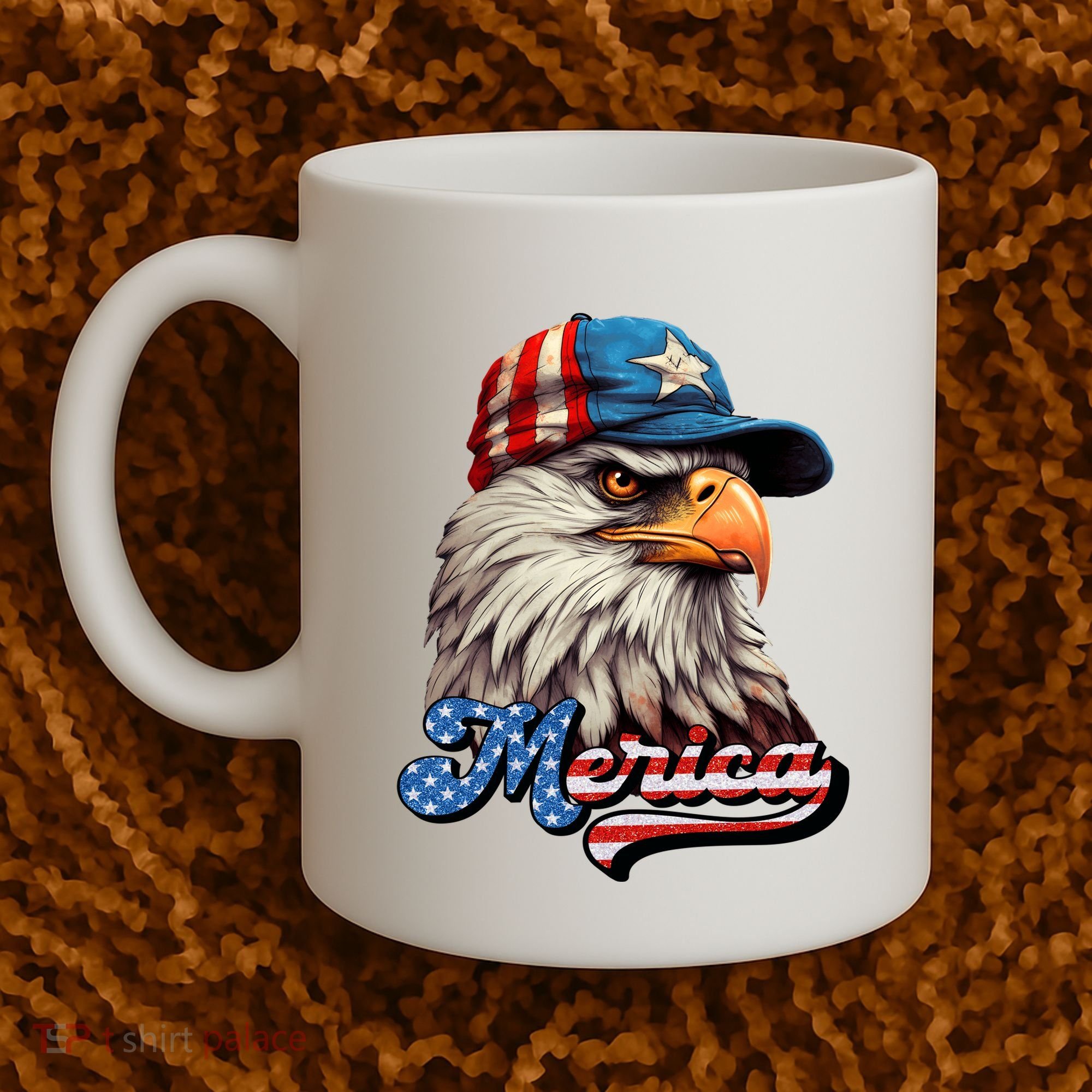 Merica Eagle USA Eagle 4th Of July Patriotic Funny Bald Eagle Coffee Mug