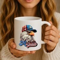 Merica Eagle USA Eagle 4th Of July Patriotic Funny Bald Eagle Coffee Mug thumb 3