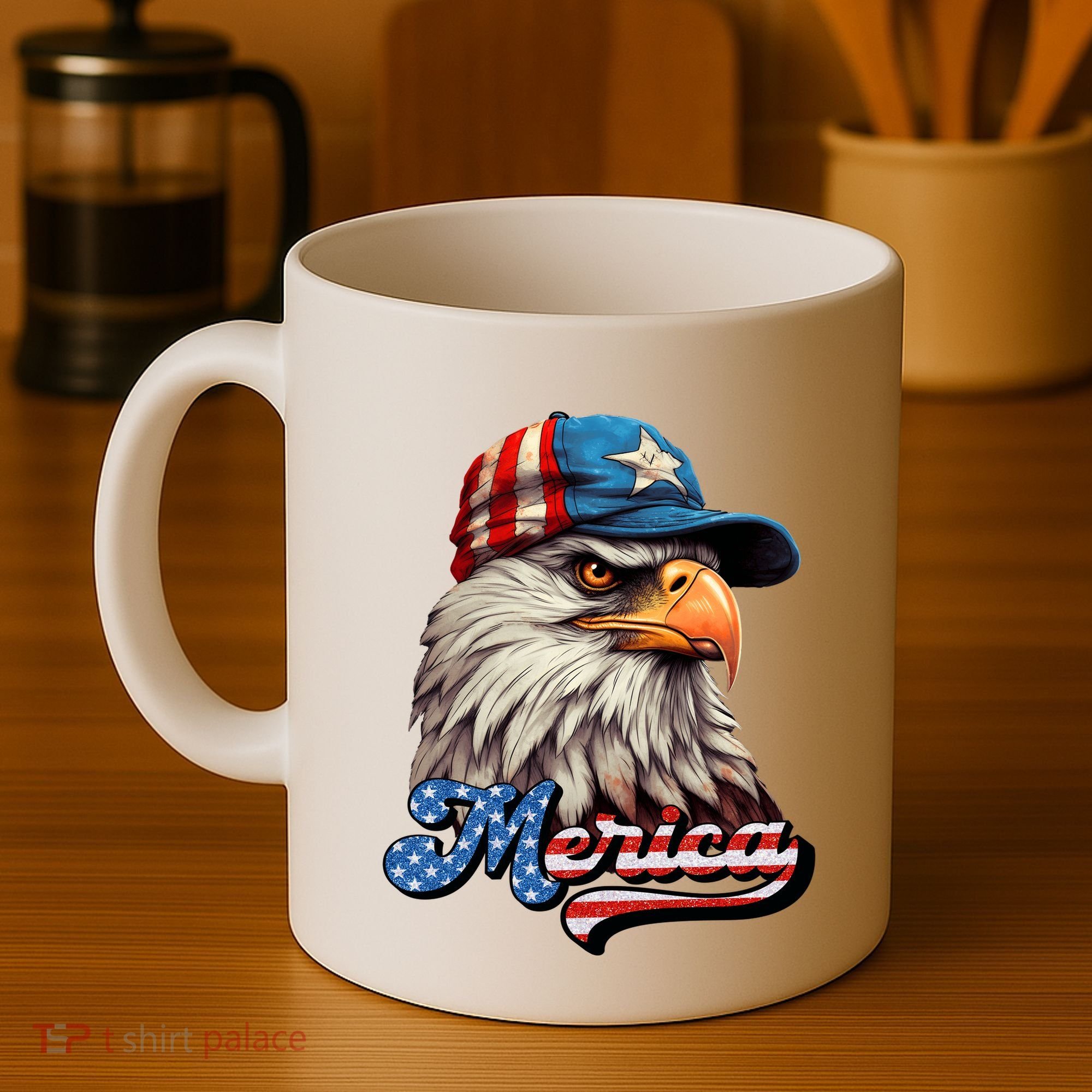 Merica Eagle USA Eagle 4th Of July Patriotic Funny Bald Eagle Coffee Mug