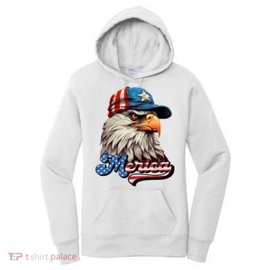 Merica Eagle USA Eagle 4th Of July Patriotic Funny Bald Eagle Women's Hoodie