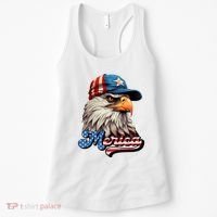 Merica Eagle USA Eagle 4th Of July Patriotic Funny Bald Eagle Women's Tank Top thumb 0