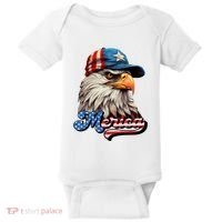 Merica Eagle USA Eagle 4th Of July Patriotic Funny Bald Eagle Baby Bodysuit thumb 0