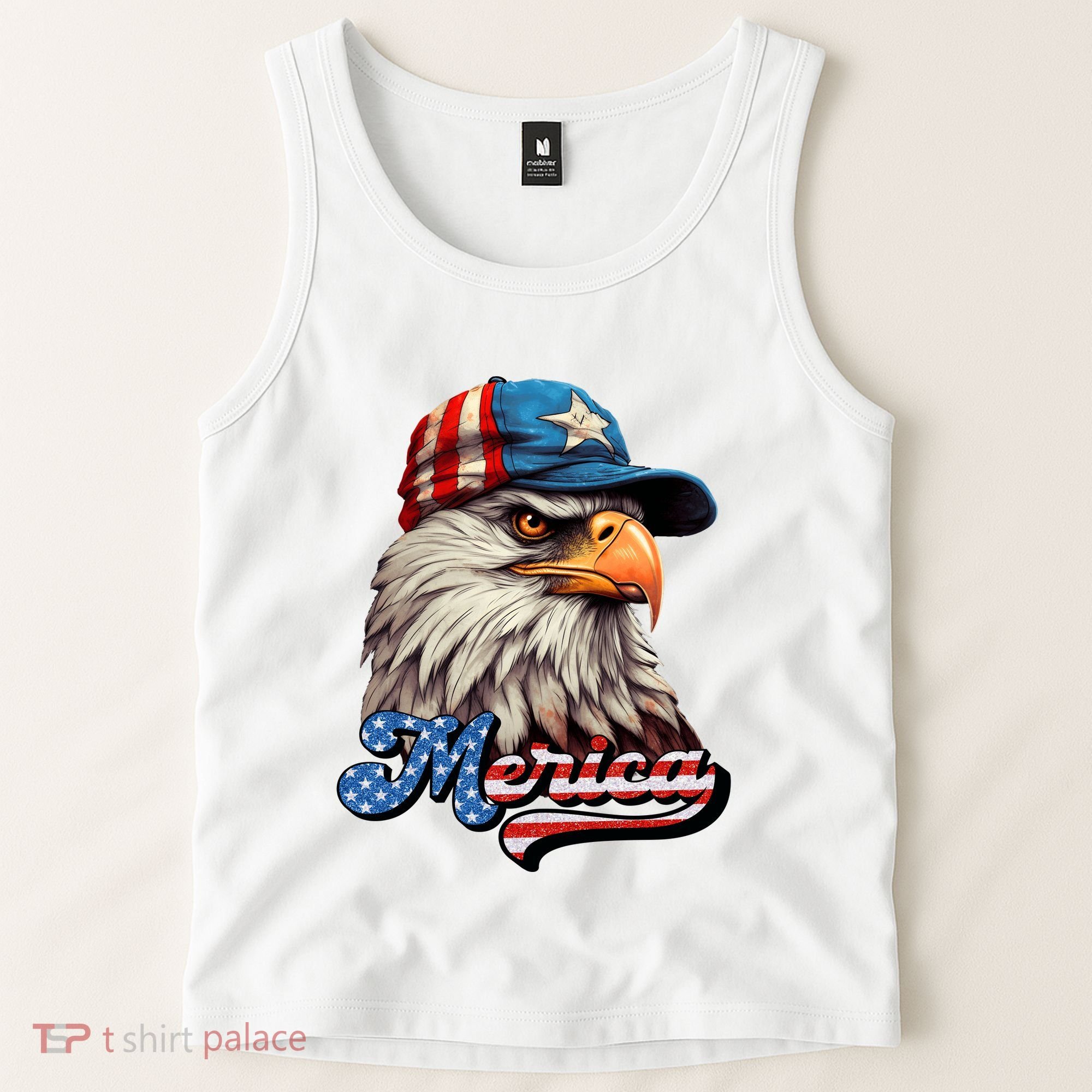 Merica Eagle USA Eagle 4th Of July Patriotic Funny Bald Eagle Tank Top