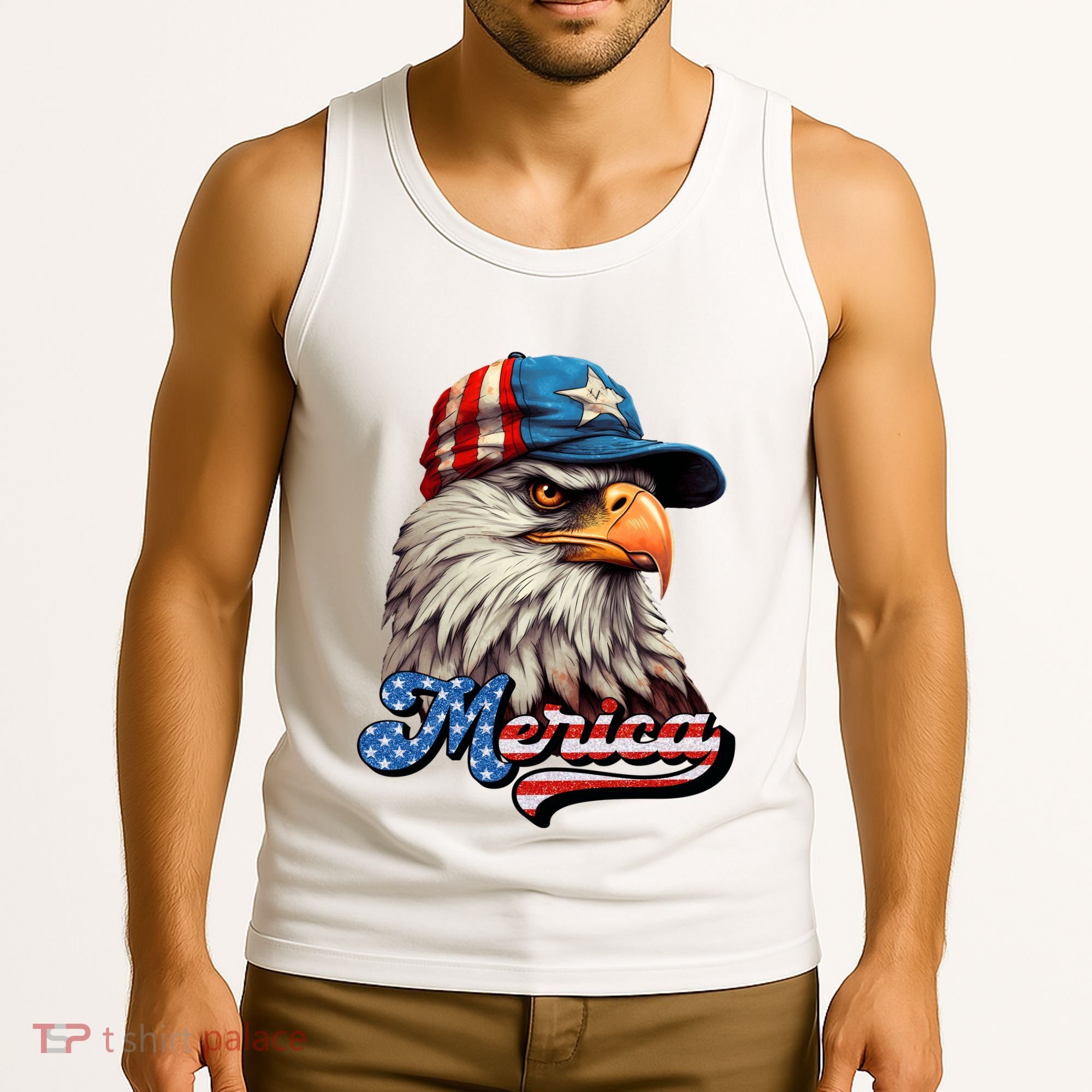 Merica Eagle USA Eagle 4th Of July Patriotic Funny Bald Eagle Tank Top