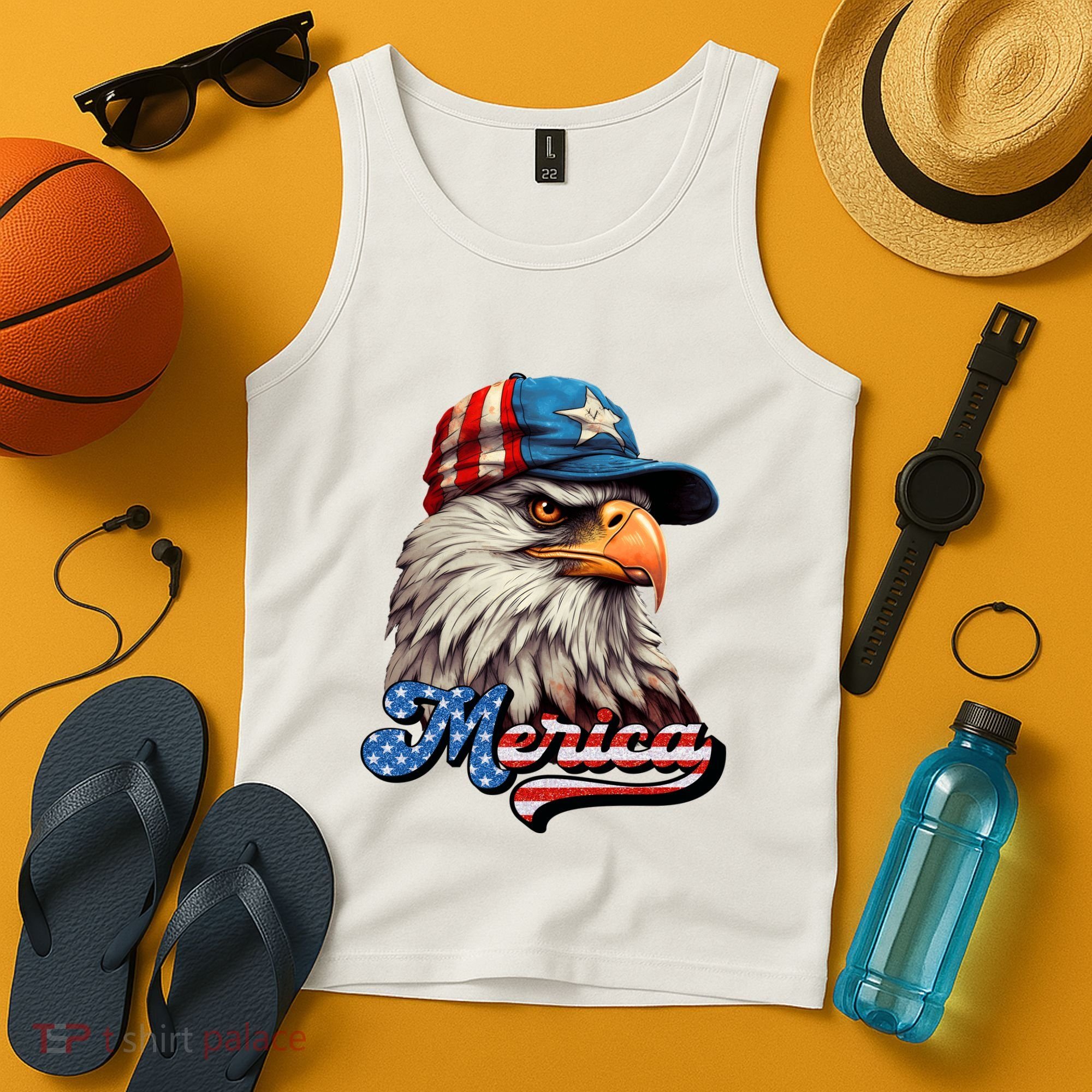 Merica Eagle USA Eagle 4th Of July Patriotic Funny Bald Eagle Tank Top