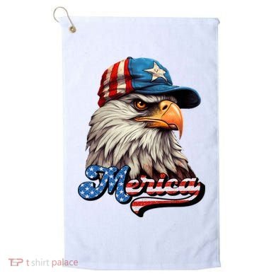 Merica Eagle USA Eagle 4th Of July Patriotic Funny Bald Eagle Golf Towel