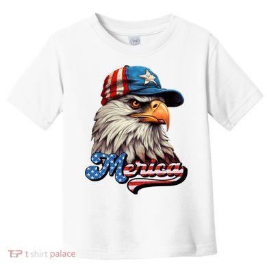 Merica Eagle USA Eagle 4th Of July Patriotic Funny Bald Eagle Toddler T-Shirt