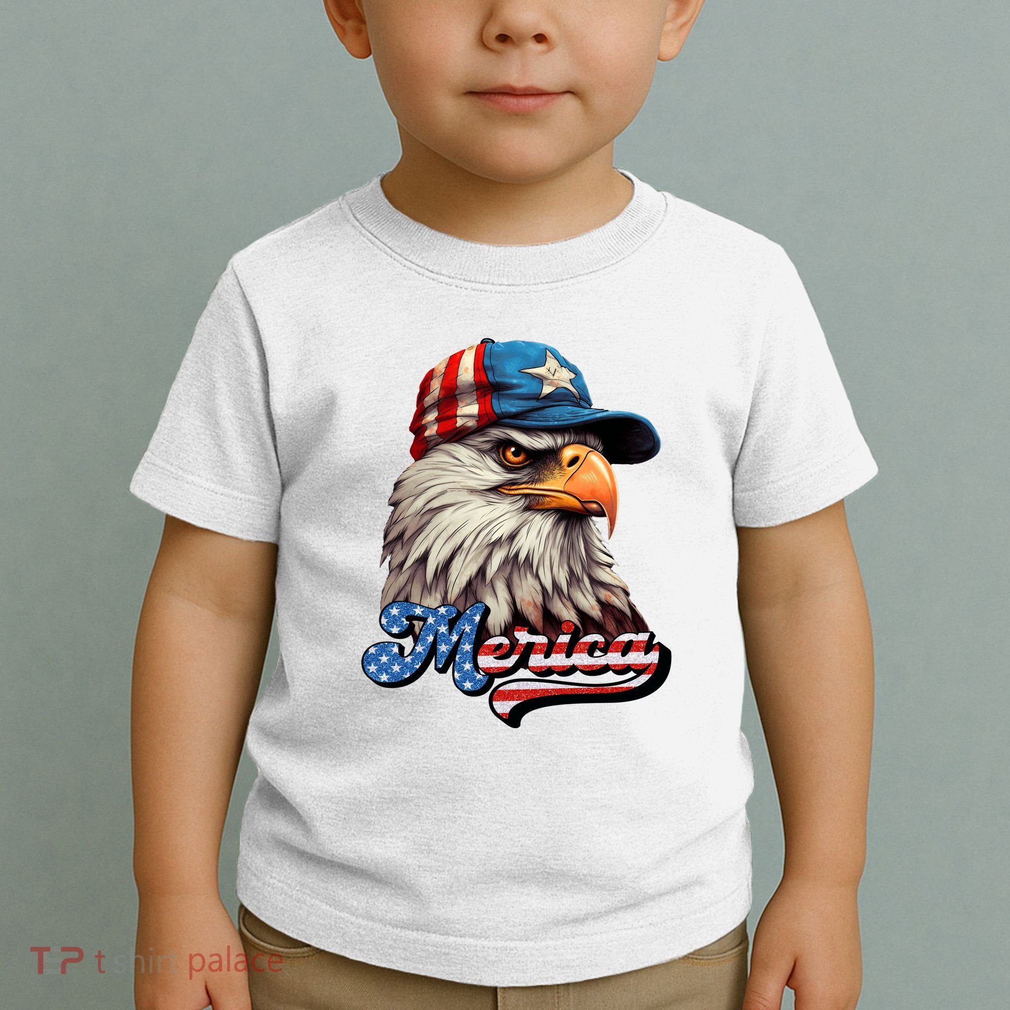 Merica Eagle USA Eagle 4th Of July Patriotic Funny Bald Eagle Toddler T-Shirt
