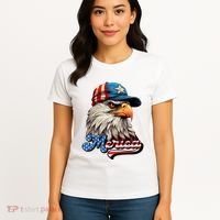 Merica Eagle USA Eagle 4th Of July Patriotic Funny Bald Eagle Women's T-Shirt thumb 4