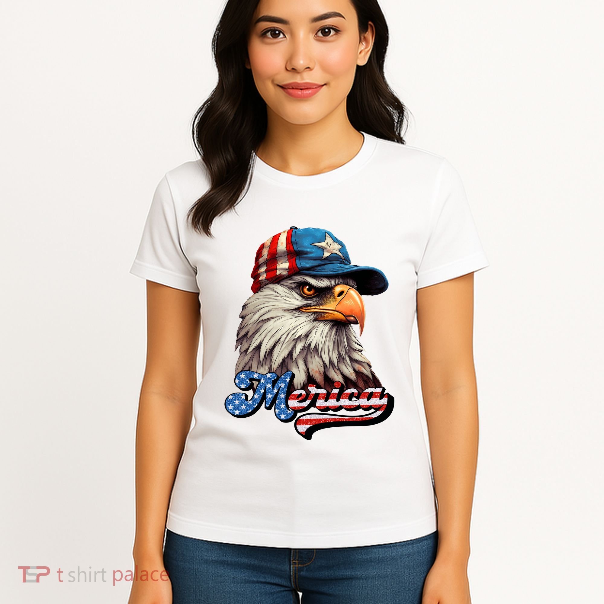 Merica Eagle USA Eagle 4th Of July Patriotic Funny Bald Eagle Women's T-Shirt