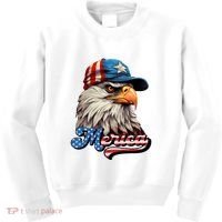 Merica Eagle USA Eagle 4th Of July Patriotic Funny Bald Eagle Kids Sweatshirt thumb 0