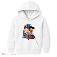 Merica Eagle USA Eagle 4th Of July Patriotic Funny Bald Eagle Kids Hoodie thumb 0