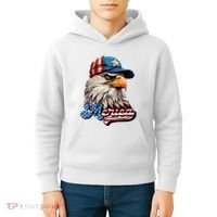 Merica Eagle USA Eagle 4th Of July Patriotic Funny Bald Eagle Kids Hoodie thumb 4