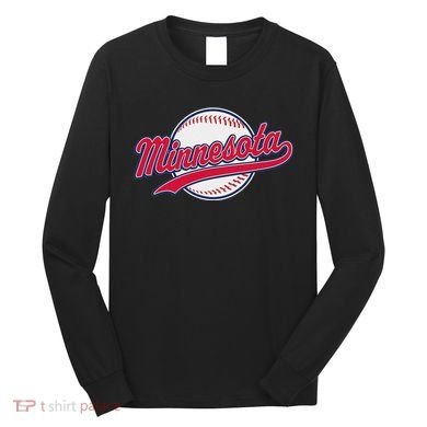 Minnesota Ee Vintage Baseball Hrowback Retro Design Long Sleeve Shirt