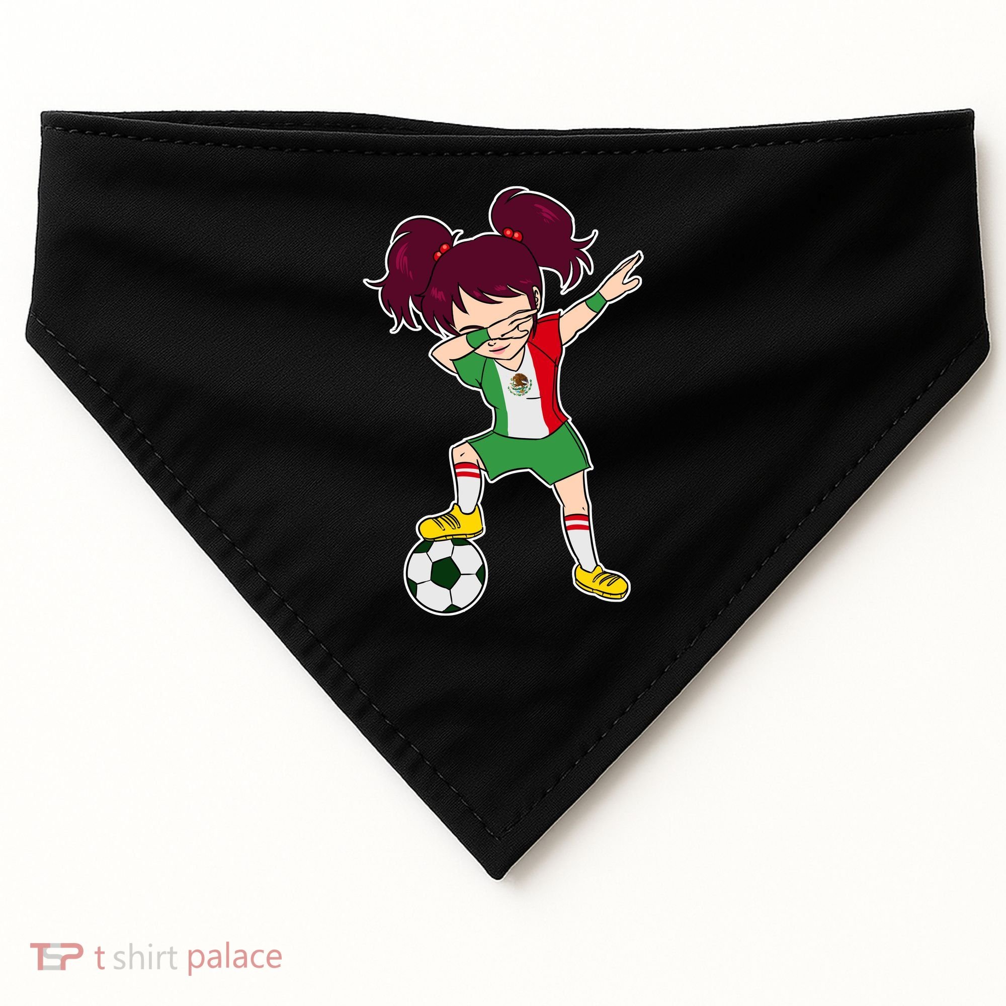 Mexican Dabbing Soccer Gril Mexico USA-Made Doggie Bandana