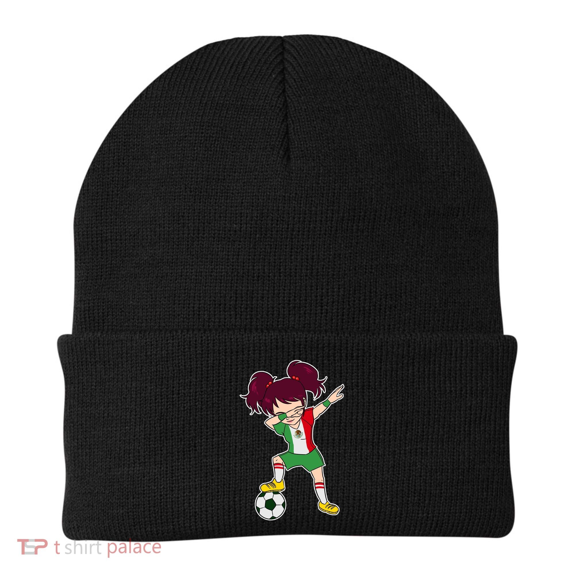 Mexican Dabbing Soccer Gril Mexico Beanie