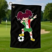 Mexican Dabbing Soccer Gril Mexico Golf Towel thumb 1