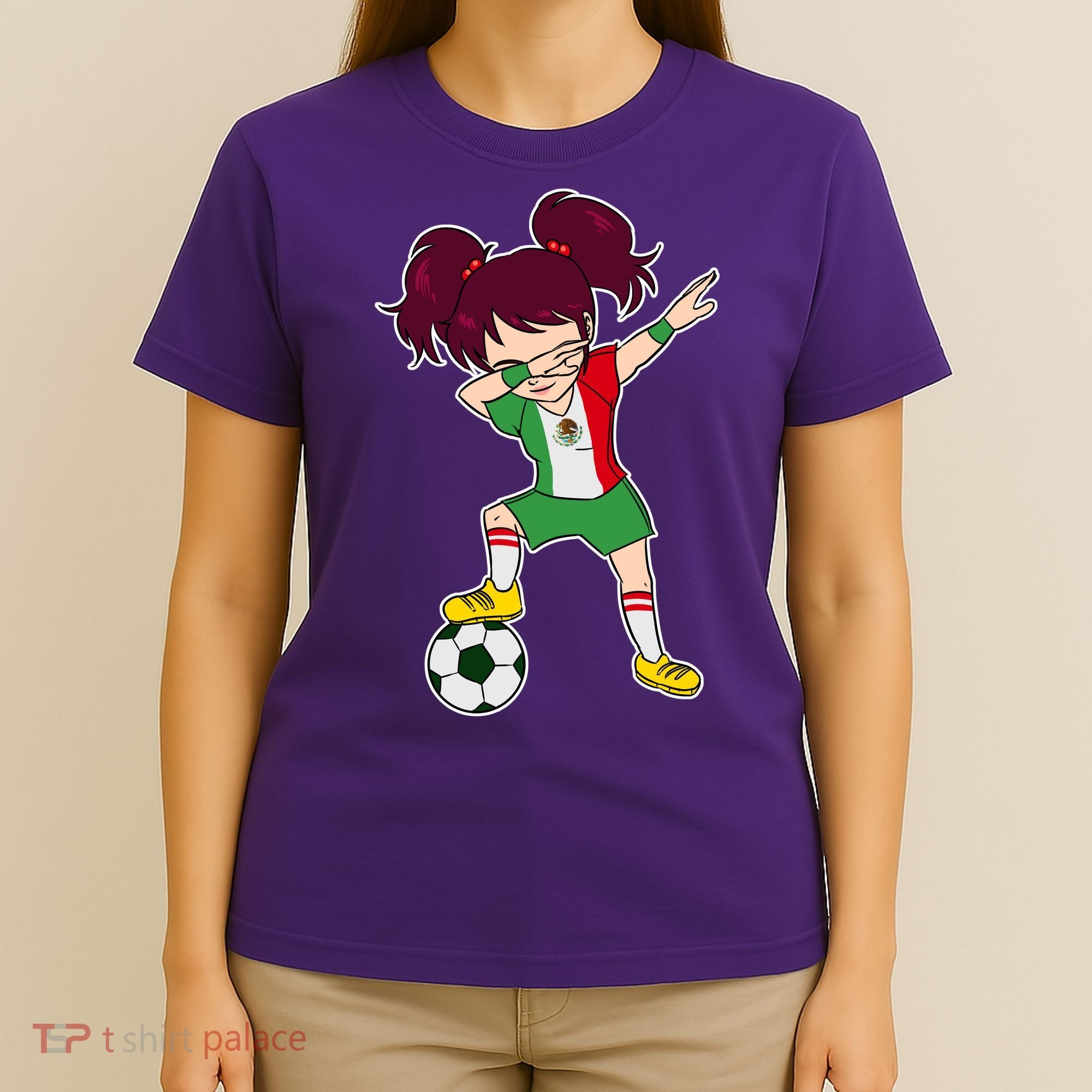 Mexican Dabbing Soccer Gril Mexico T-Shirt