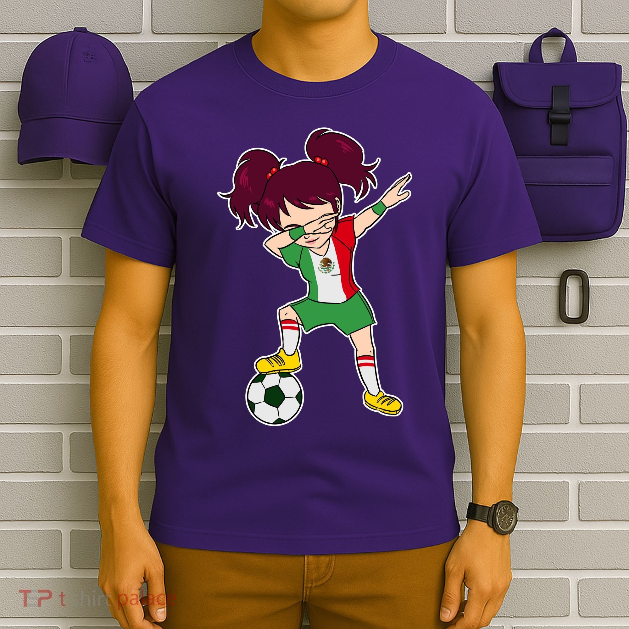 Mexican Dabbing Soccer Gril Mexico T-Shirt