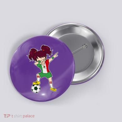 Mexican Dabbing Soccer Gril Mexico Button