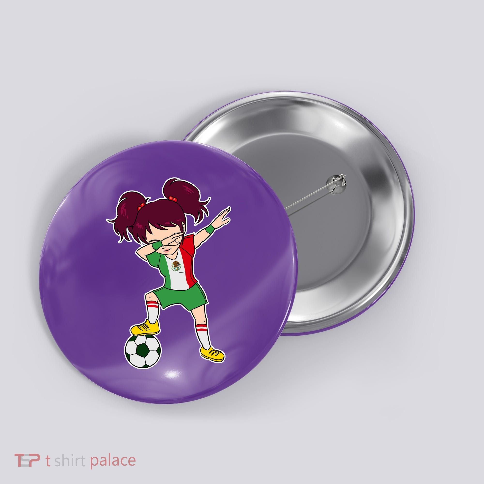 Mexican Dabbing Soccer Gril Mexico Button