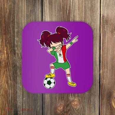 Mexican Dabbing Soccer Gril Mexico Coaster