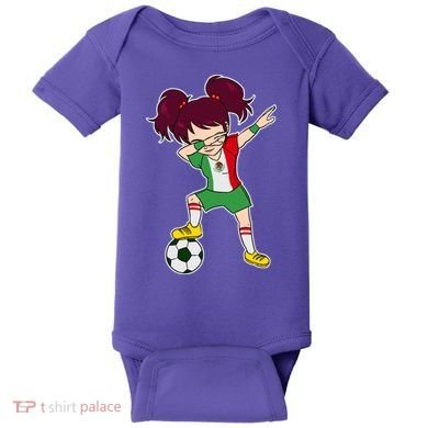 Mexican Dabbing Soccer Gril Mexico Baby Bodysuit