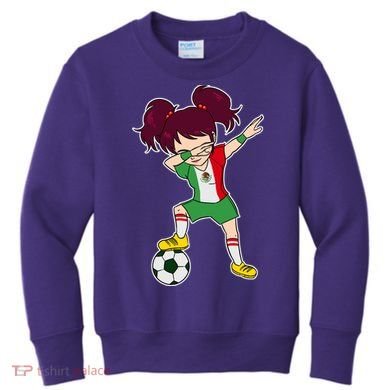 Mexican Dabbing Soccer Gril Mexico Kids Sweatshirt