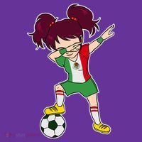 Mexican Dabbing Soccer Gril Mexico Kids Sweatshirt thumb 2