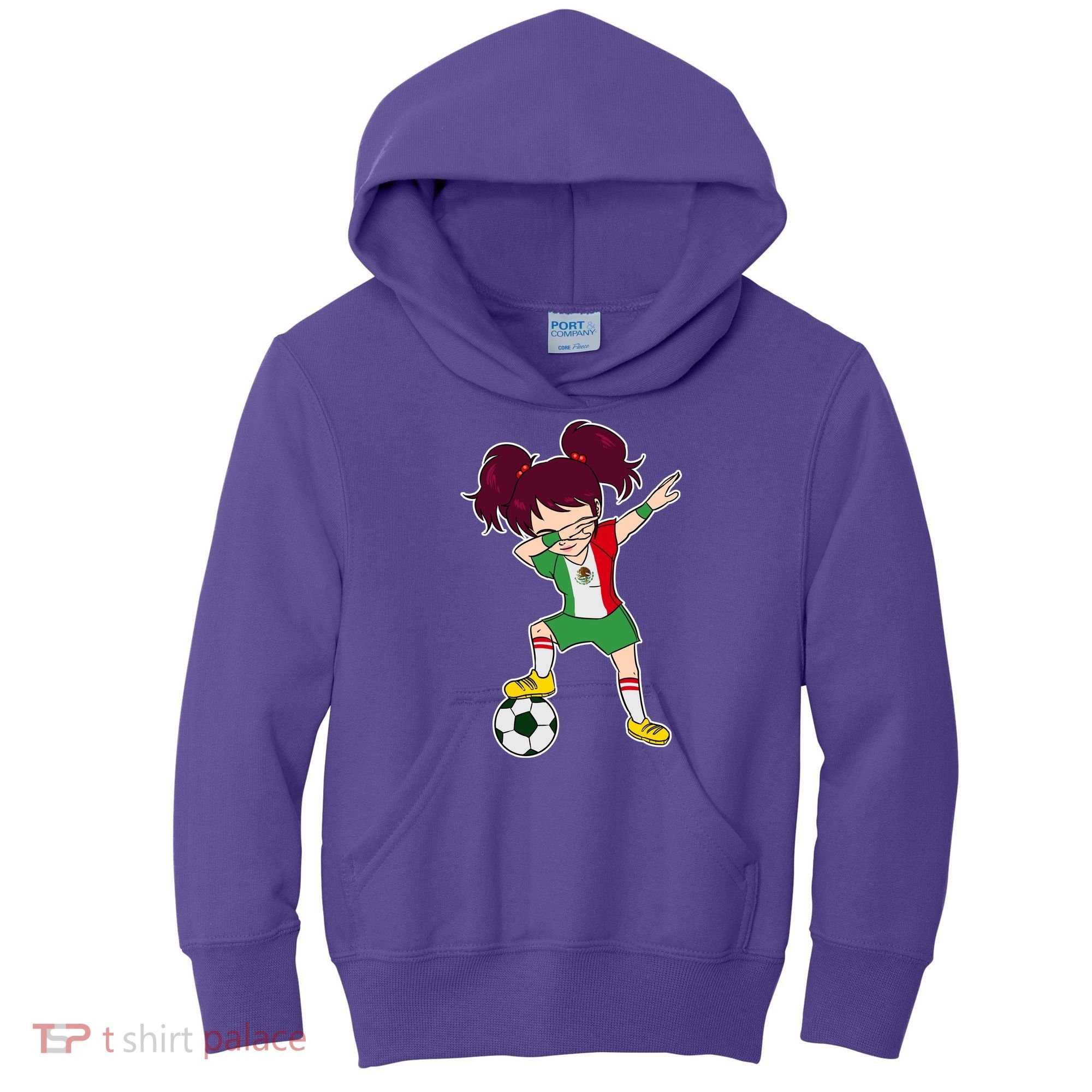 Mexican Dabbing Soccer Gril Mexico Kids Hoodie