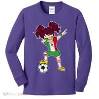 Mexican Dabbing Soccer Gril Mexico Kids Long Sleeve Shirt thumb 0