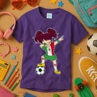 Mexican Dabbing Soccer Gril Mexico Kids T-Shirt thumb 3