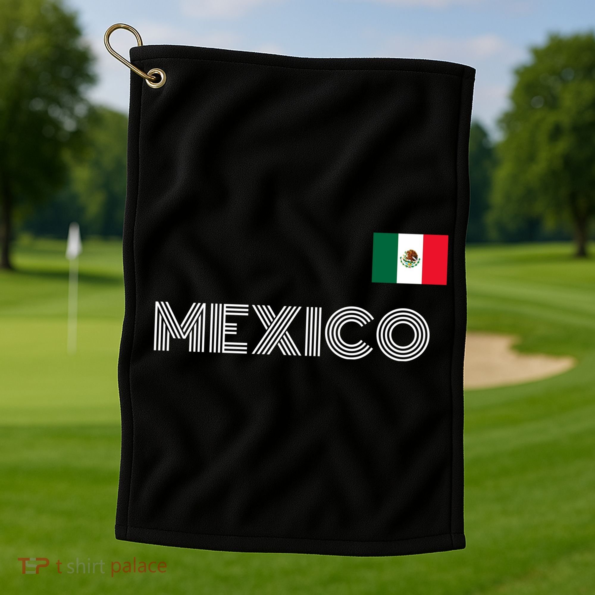 Mexico Country Flag Logo Golf Towel