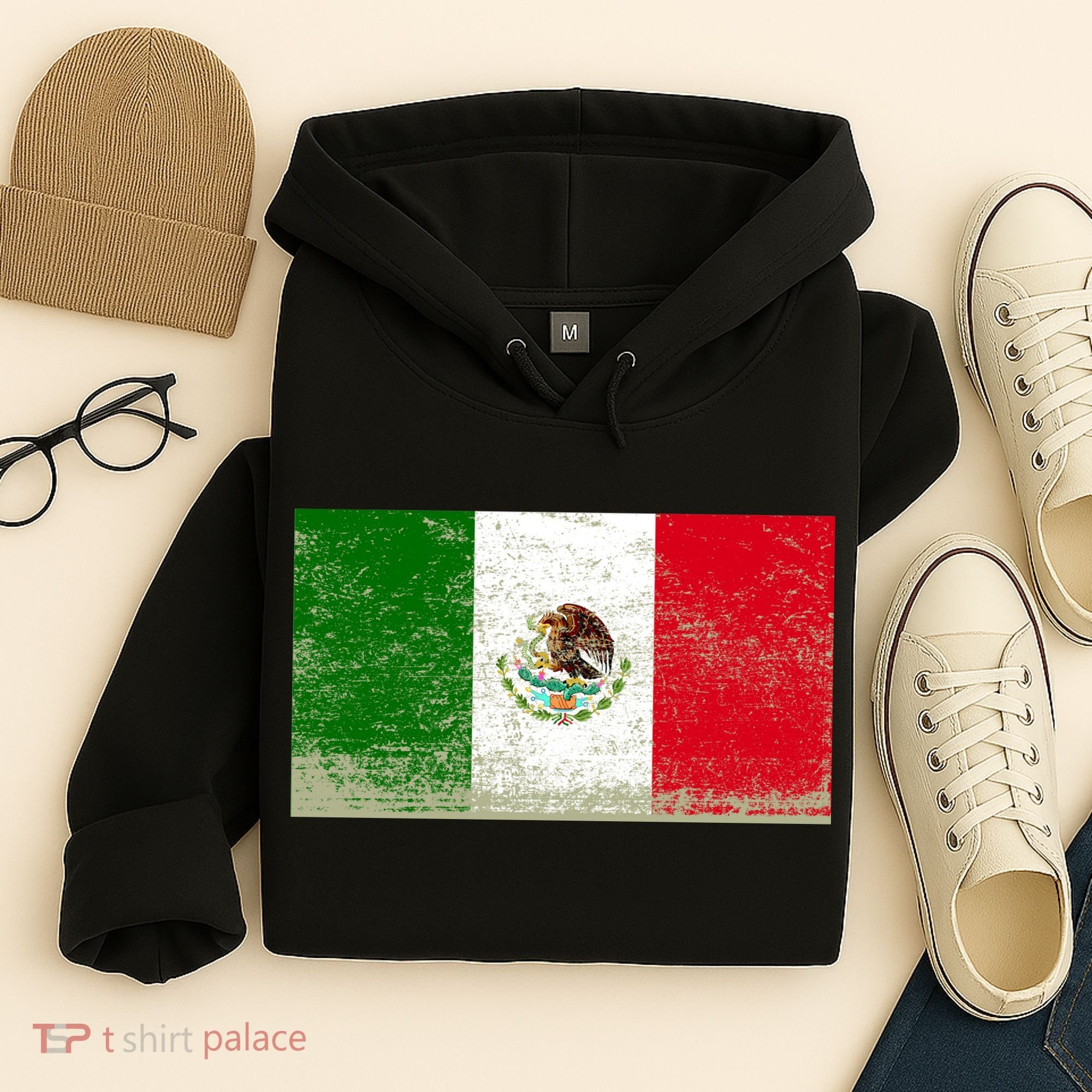 Mexico Flag Grunge Hoodie