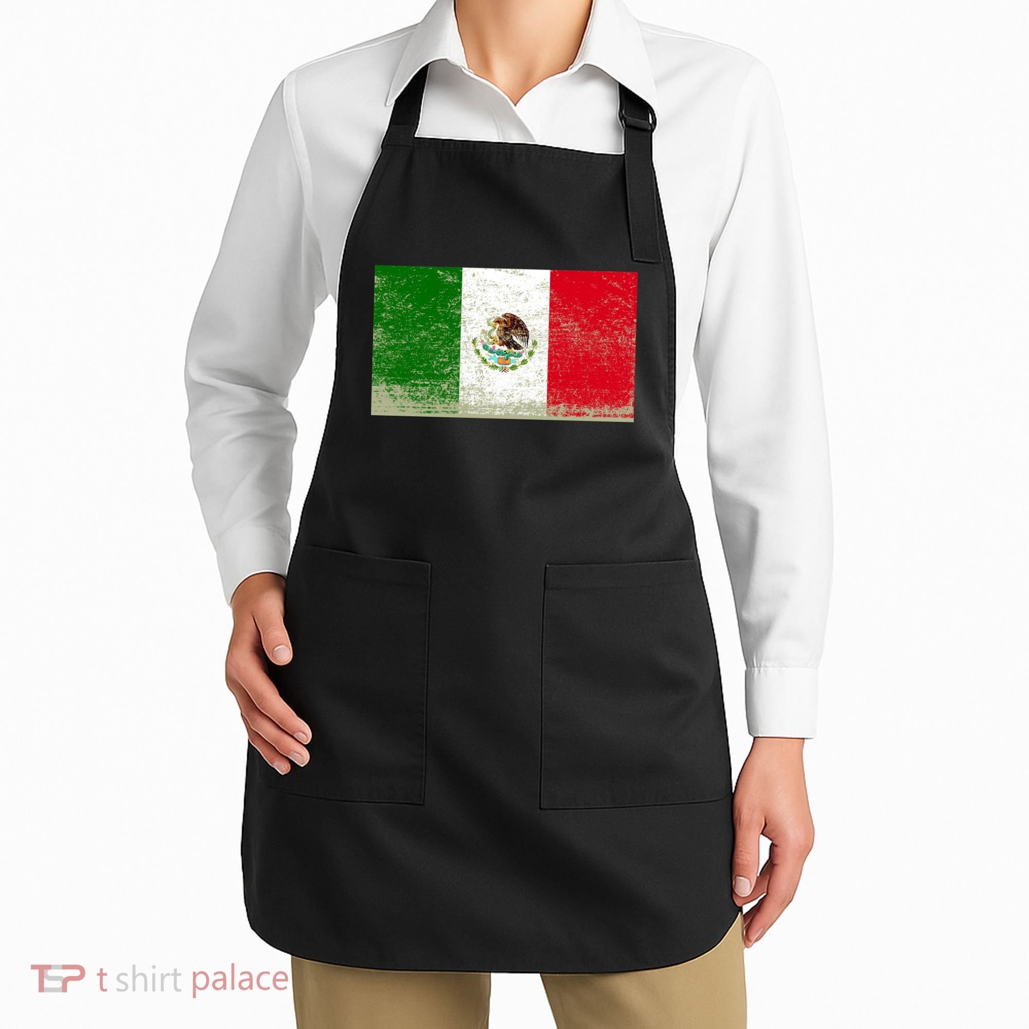 Mexico Flag Grunge Apron