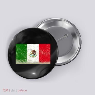 Mexico Flag Grunge Button