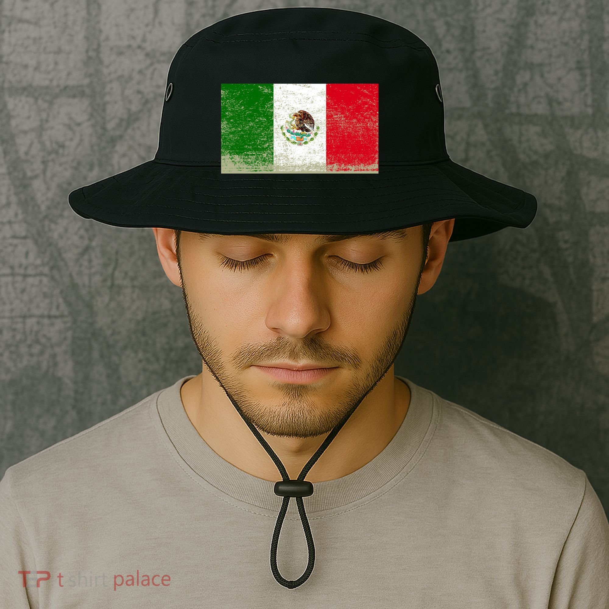 Mexico Flag Grunge Bucket Hat