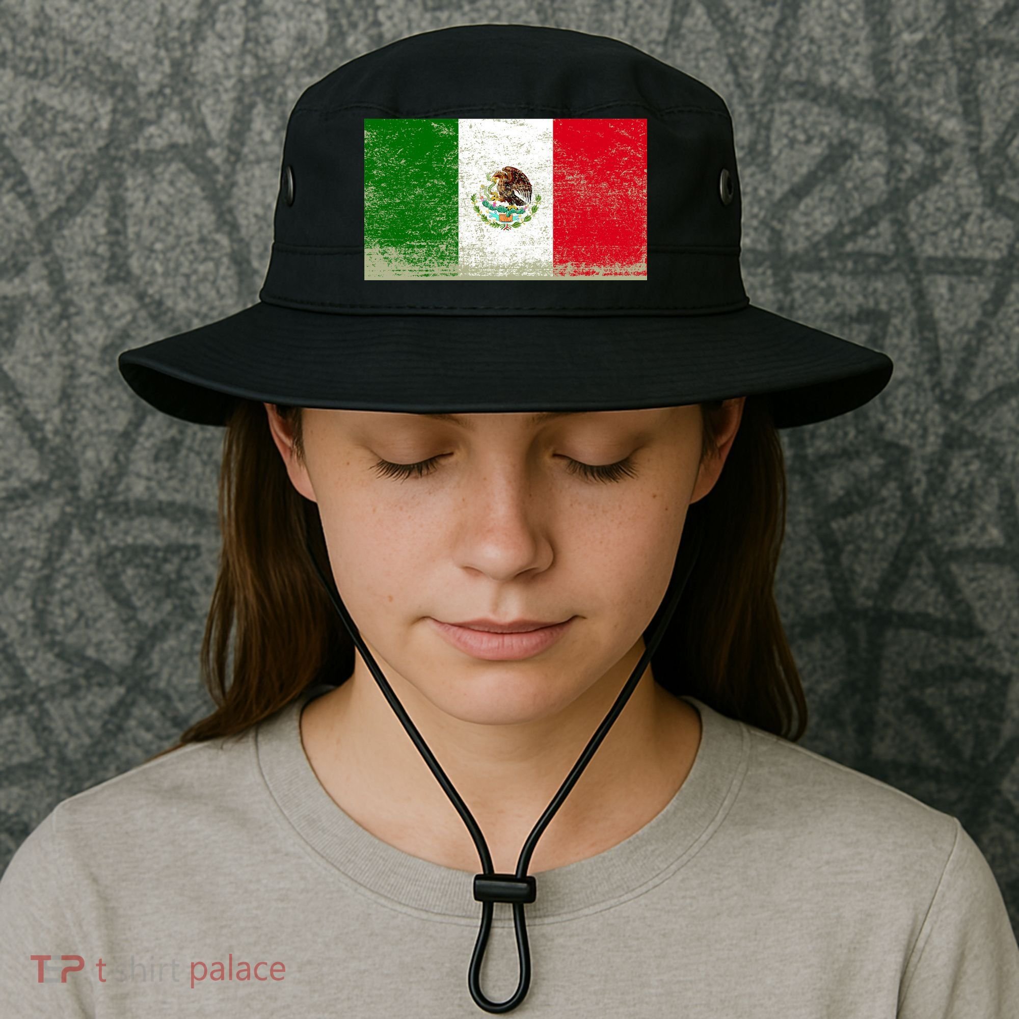 Mexico Flag Grunge Bucket Hat