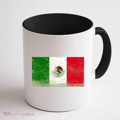 Mexico Flag Grunge Coffee Mug back