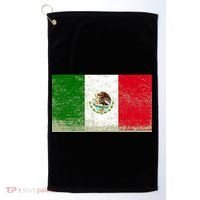 Mexico Flag Grunge Golf Towel thumb 0