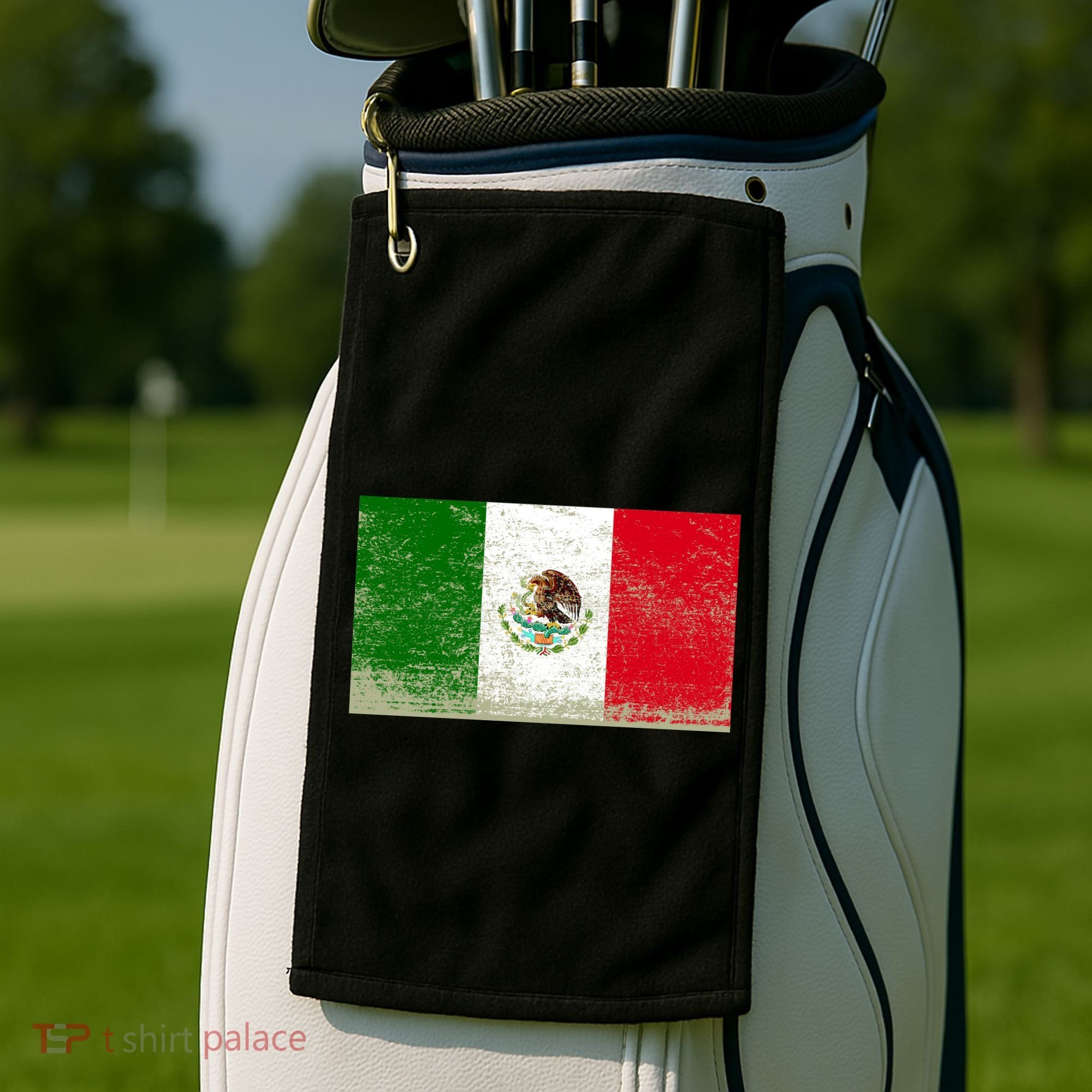 Mexico Flag Grunge Golf Towel