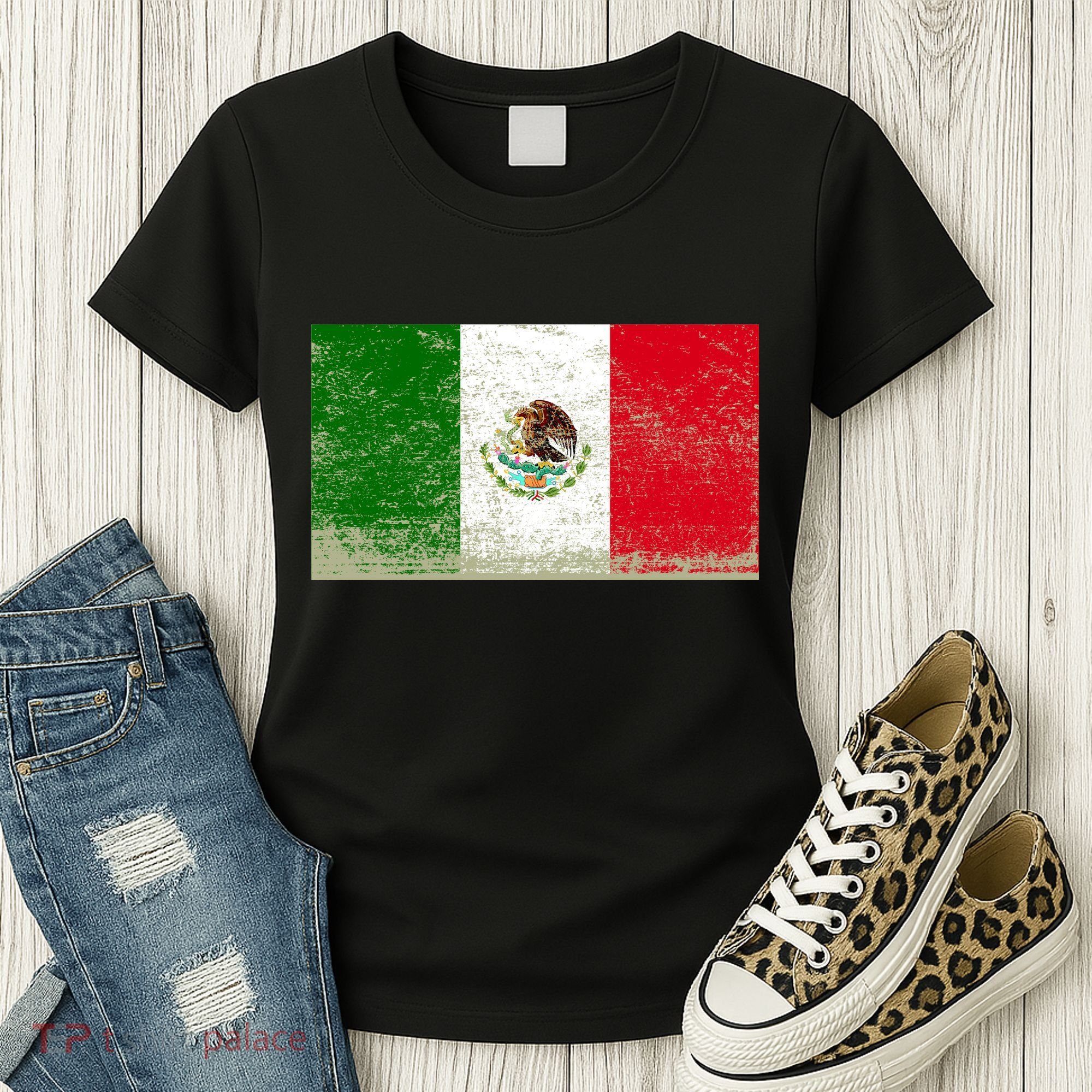 Mexico Flag Grunge Women's T-Shirt