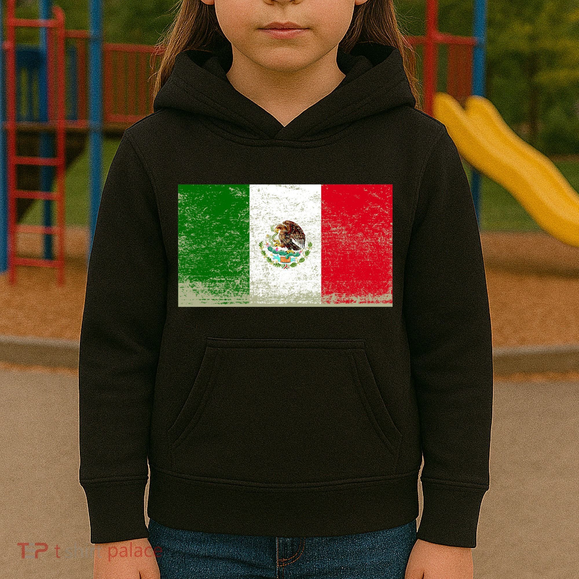 Mexico Flag Grunge Kids Hoodie