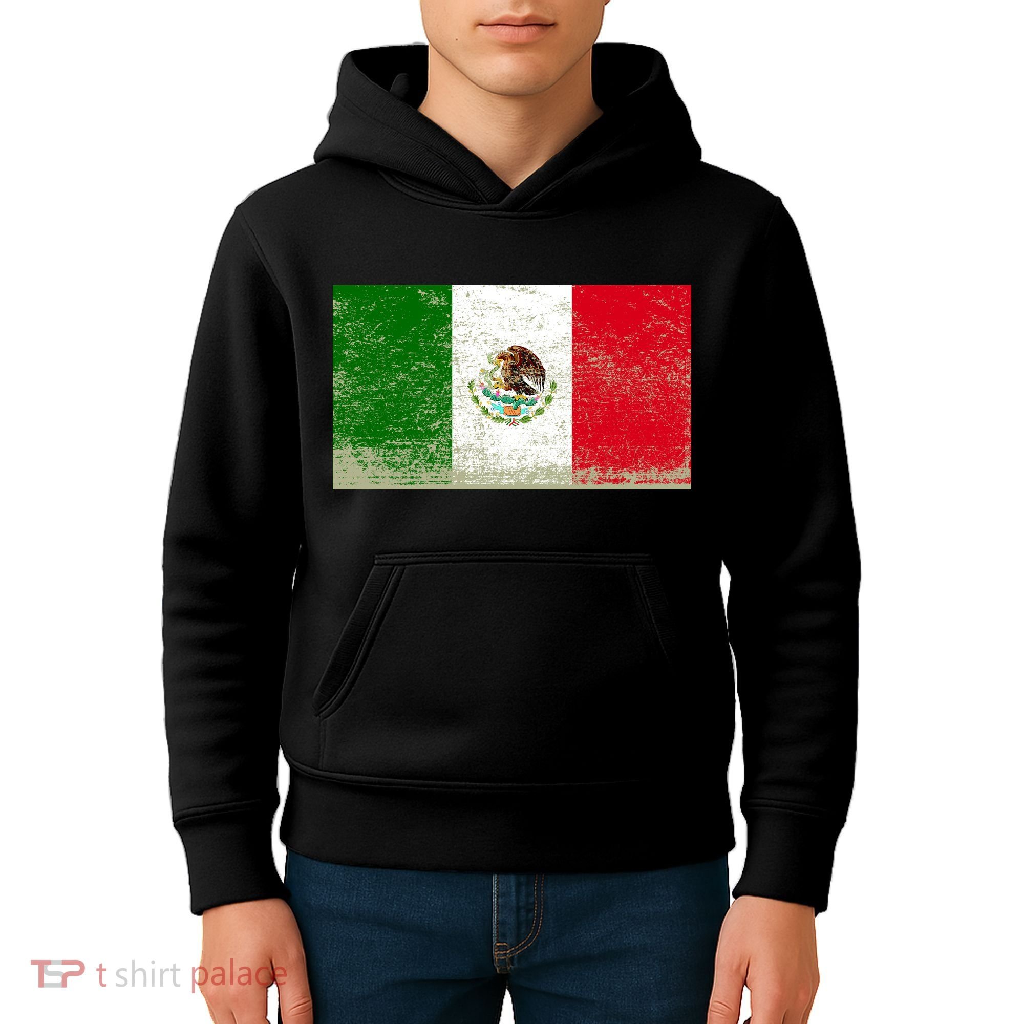 Mexico Flag Grunge Kids Hoodie